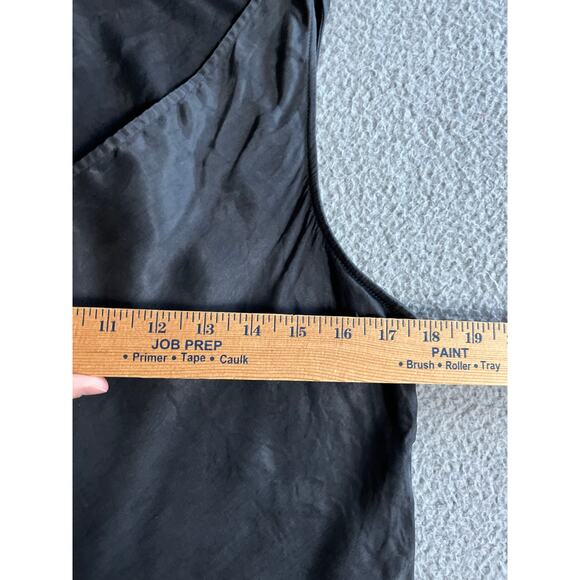 Soft Surroundings Tank Top Slip Large Satin V-Neck Sleeveless A-Line Black Cami - Picture 6 of 9